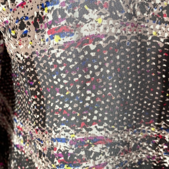 CAbi Paris Black Sheer Print Blouse #3249 L - Picture 4 of 10